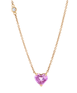 Load image into Gallery viewer, PINK SAPPHIRE SOLITAIRE HEART NECKLACE - Millo 
