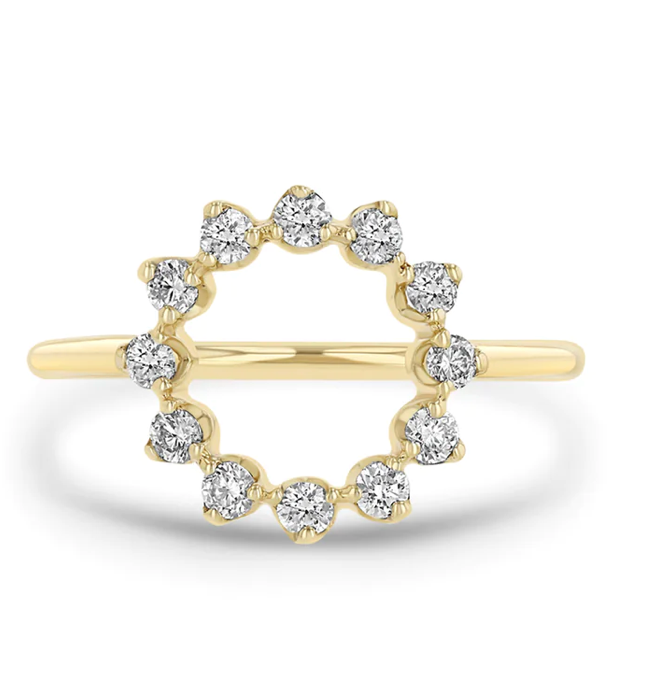 14K PRONG DIAMOND CIRCLE RING - Millo