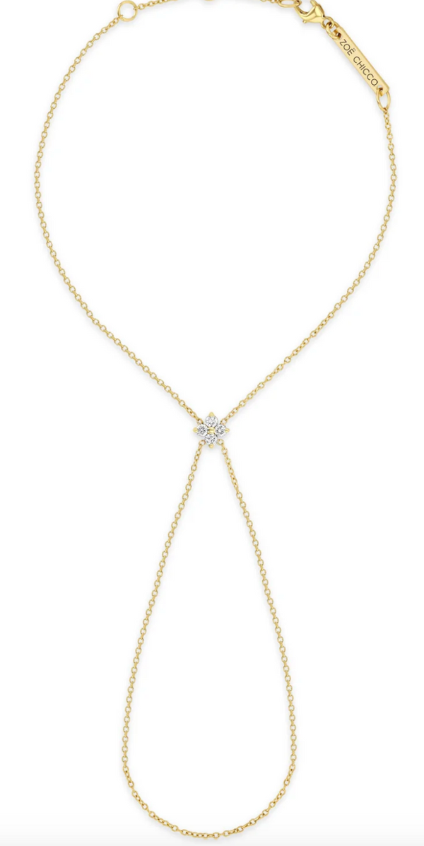 14K PRONG DIAMOND QUAD HAND CHAIN - Millo