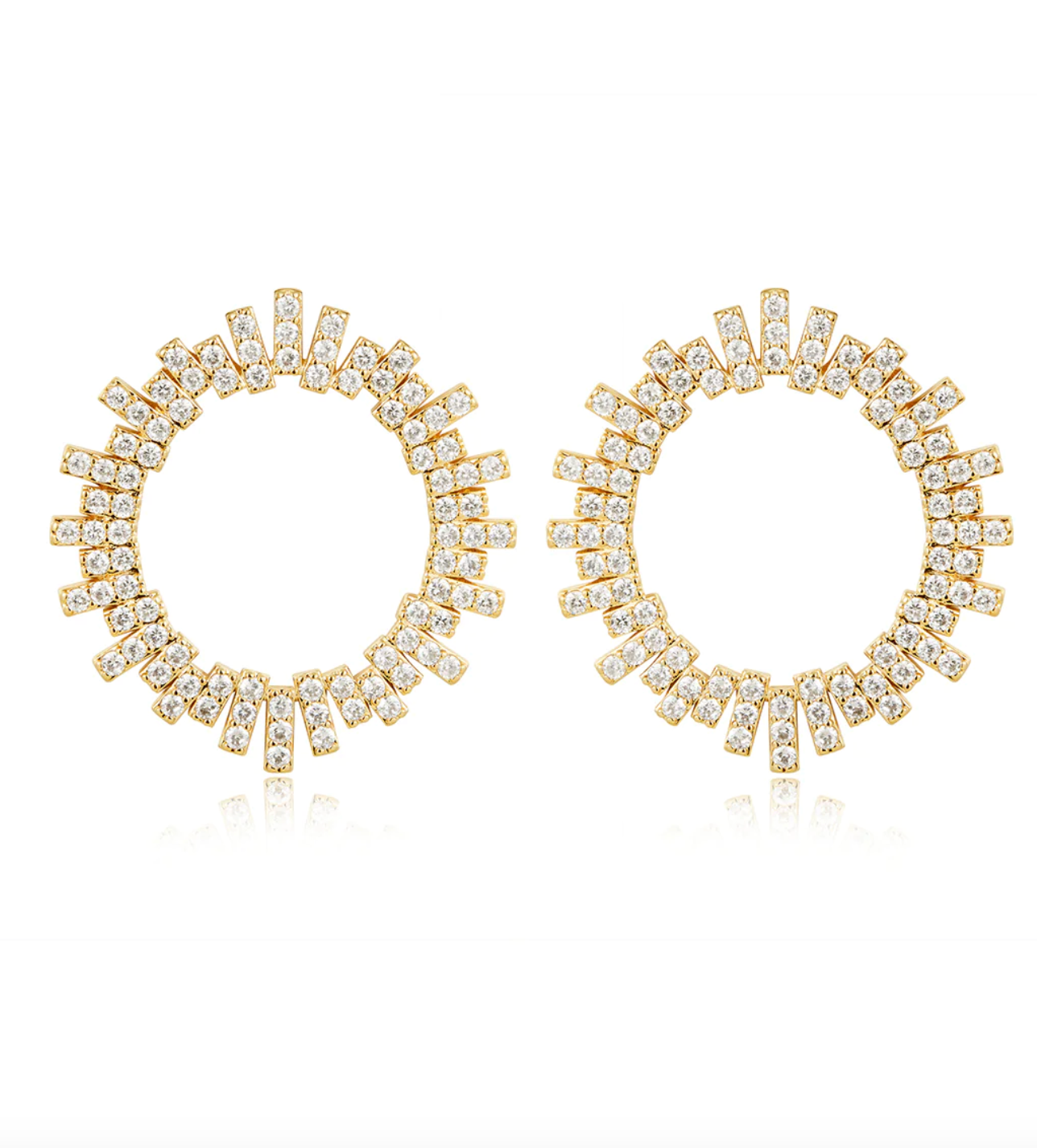 THE PAVE RAY EARRINGS- GOLD - Millo
