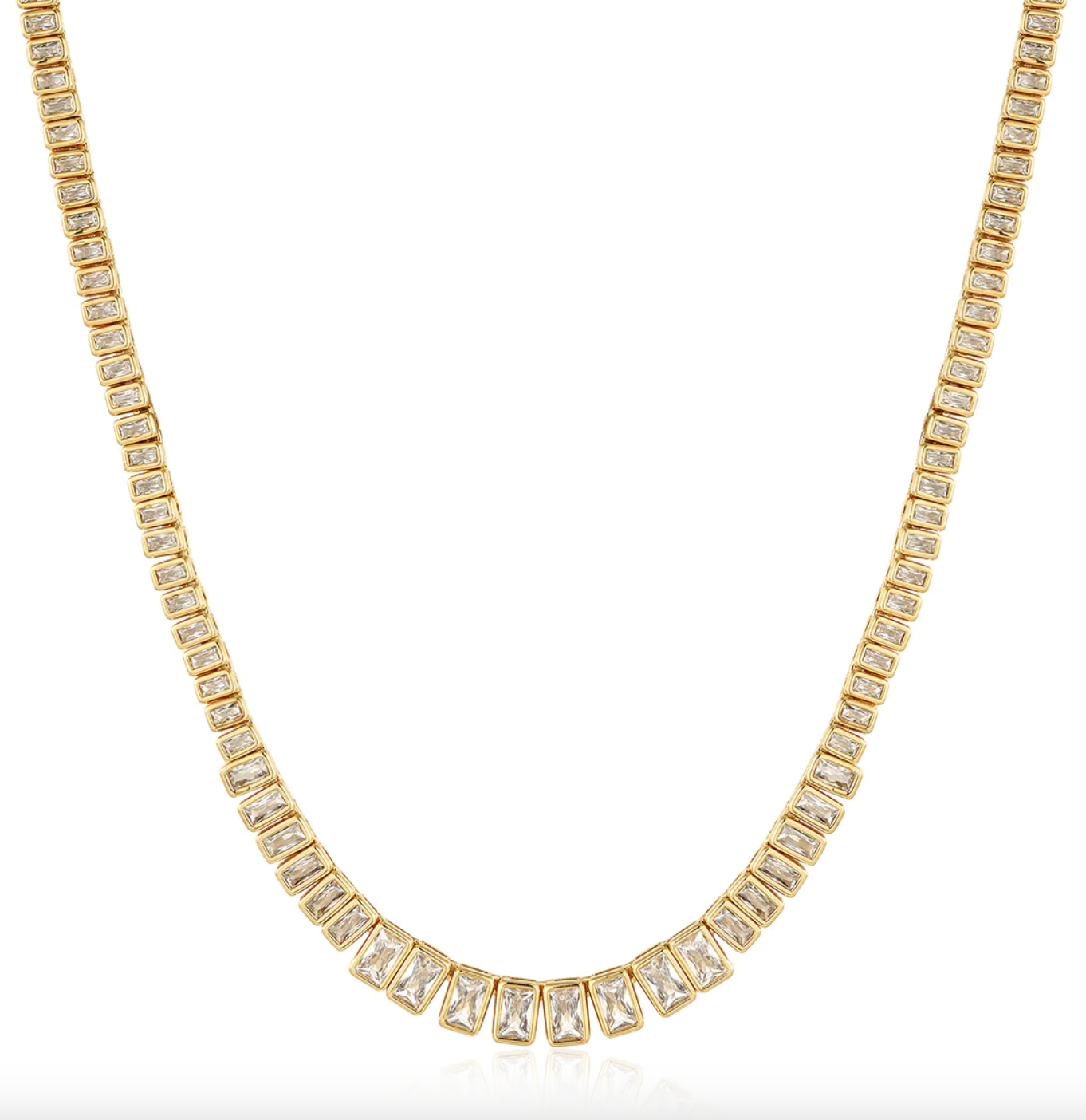 THE EMERALD BEZEL TENNIS NECKLACE - Millo