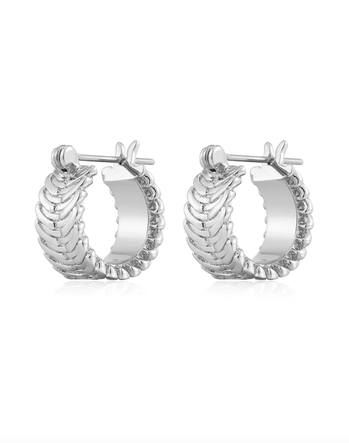 DOMENICO CHAIN HOOPS- SILVER - Millo