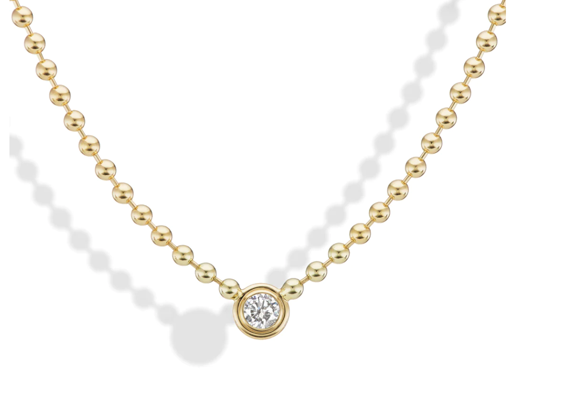 Diamond Round Double Bubble Bezel Necklace - Millo