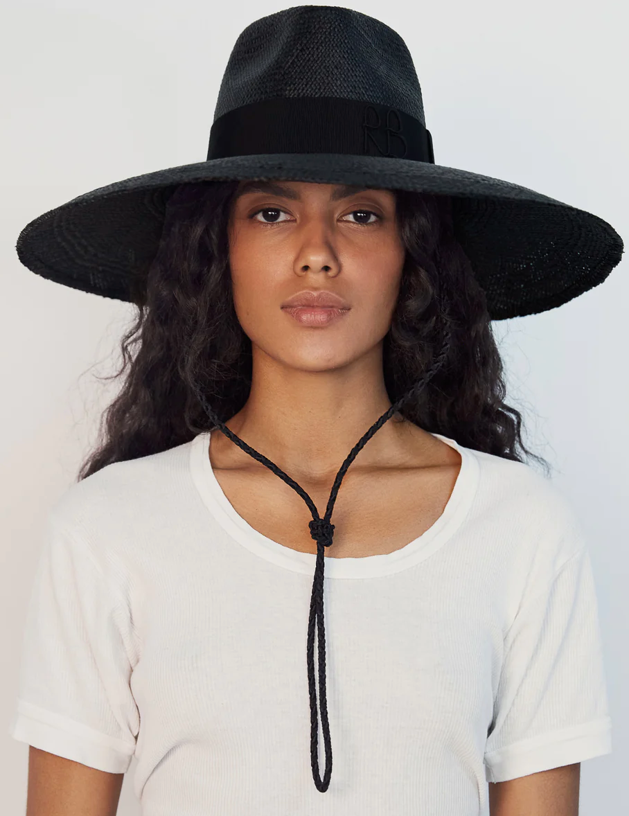 Wide-Brimmed Straw Fedora Hat - Millo