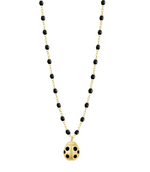 Load image into Gallery viewer, Ladybug Black Necklace, Yellow Gold, 16.5&quot; - Millo 
