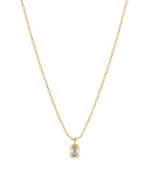 Load image into Gallery viewer, 14KT EMERALD CUT DIAMOND TUBE BAR CHAIN NECKLACE - Millo 
