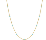 Load image into Gallery viewer, 14K GOLD TURQUOISE ENAMEL SATELLITE CHAIN NECKLACE - Millo 

