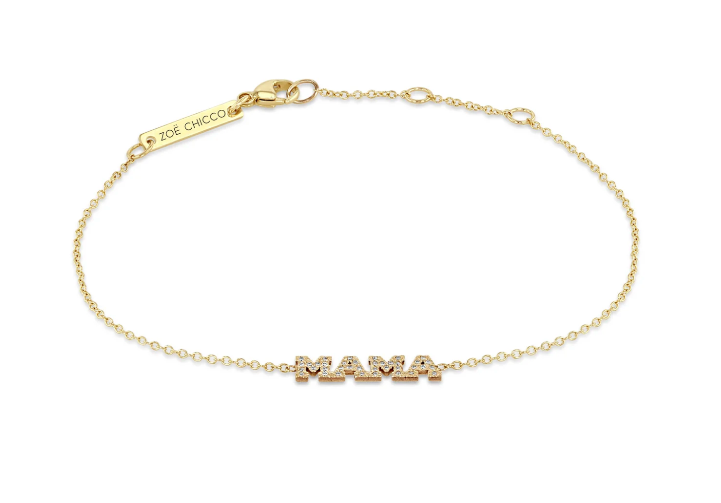 14KT ITTY BITTY PAVÉ DIAMOND MAMA BRACELET - Millo