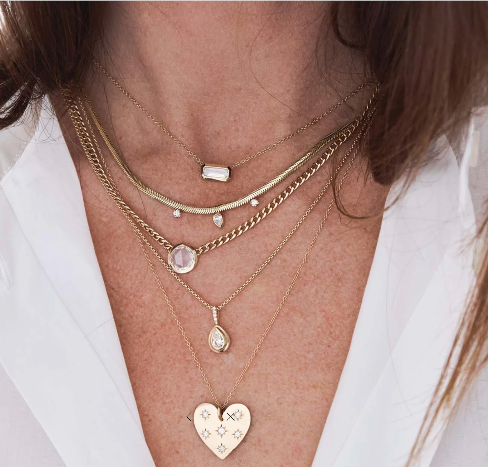 14K PEAR & PRONG DIAMOND SNAKE CHAIN NECKLACE - Millo