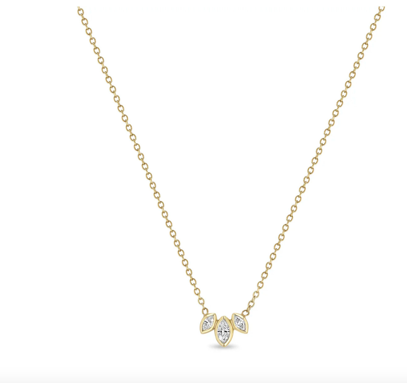 14K MARQUISE DIAMOND FAN NECKLACE