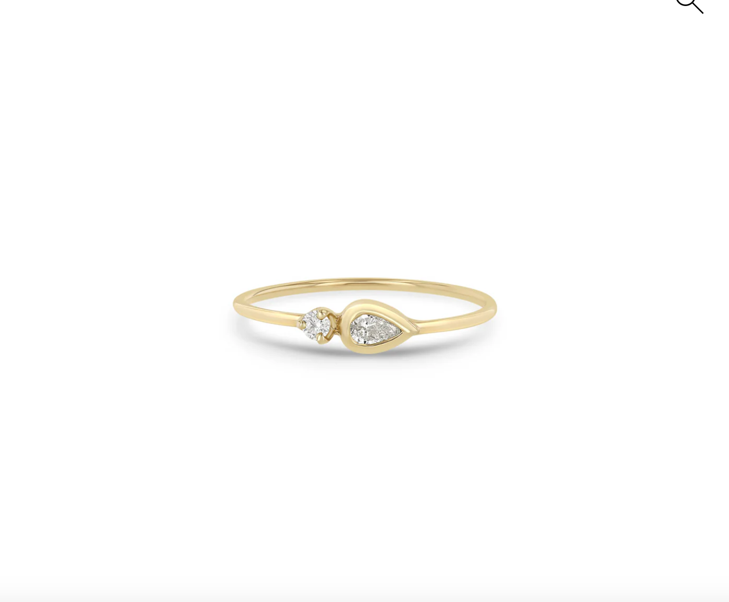 14K PEAR DIAMOND BEZEL & PRONG DIAMOND RING