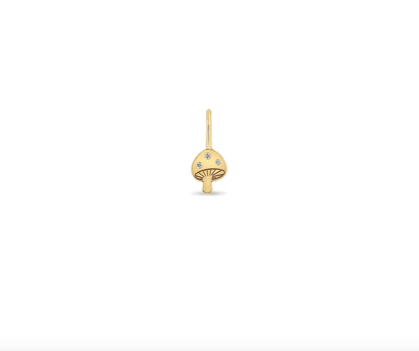14K SINGLE MIDI BITTY DIAMOND MUSHROOM CHARM