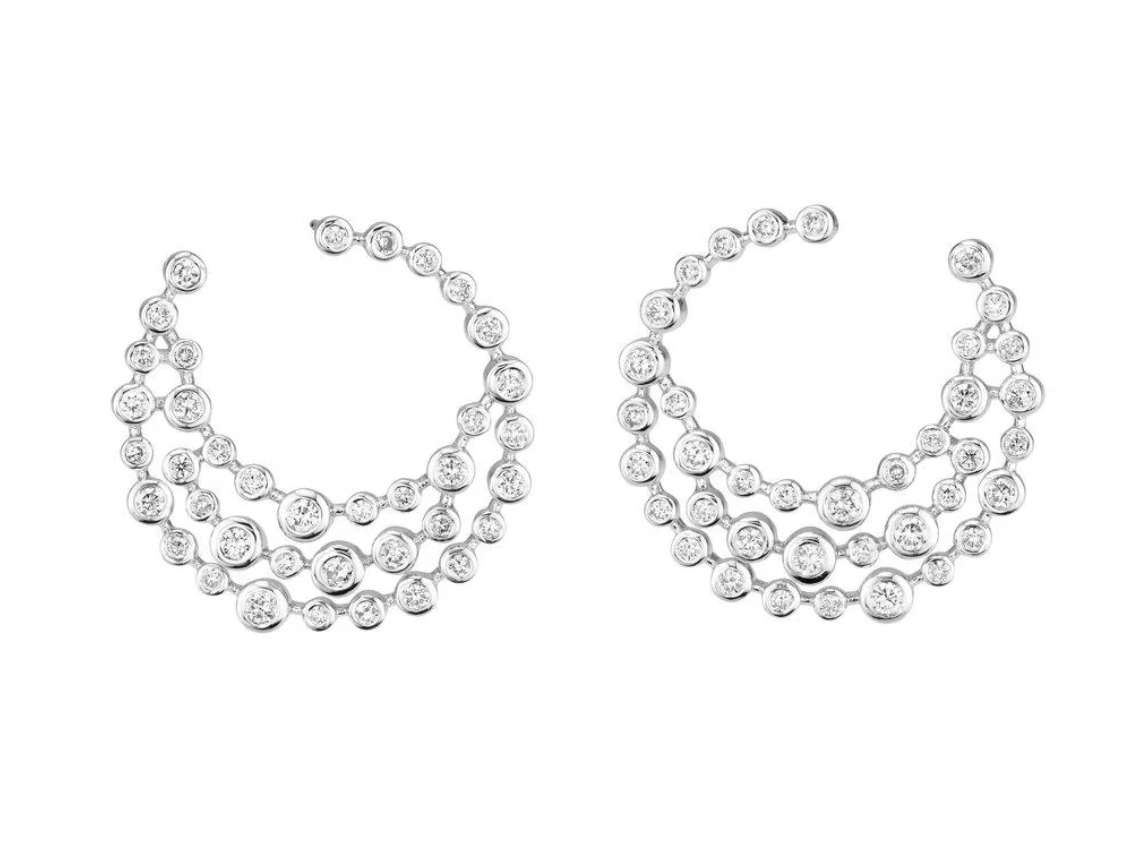 DIAMOND BEZEL SWIRL EARRINGS