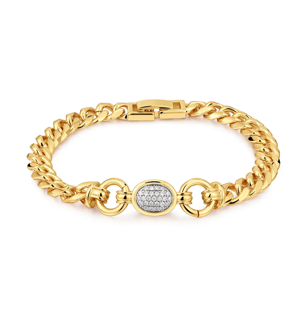 The Pave Oval Link Bracelet