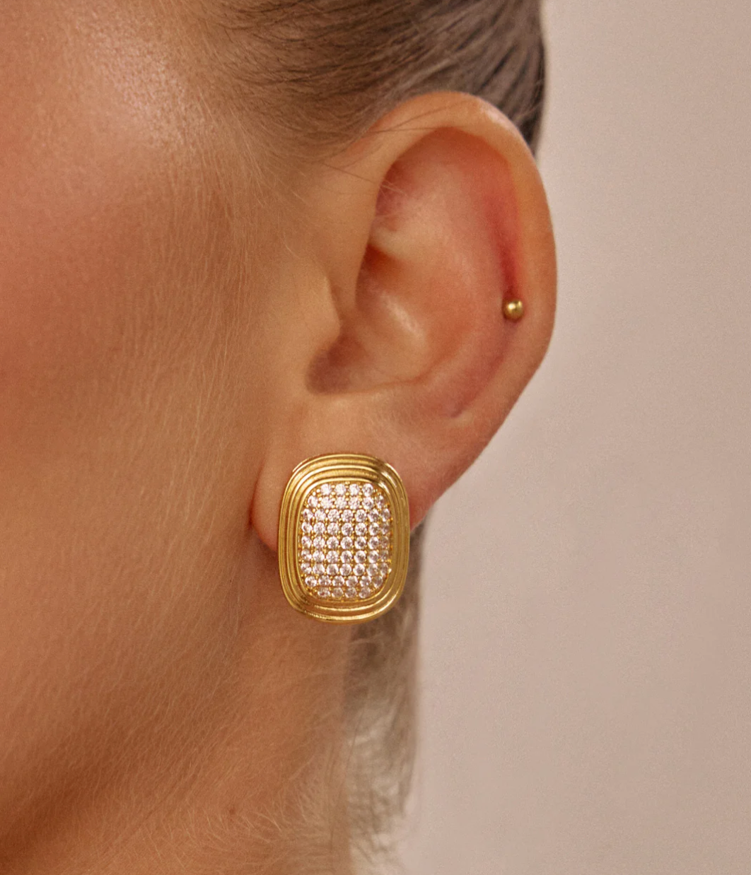 The Pave Oval Statement Studs