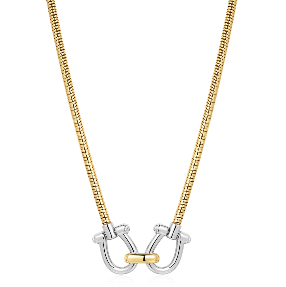 Two-Tone Horsebit Necklace