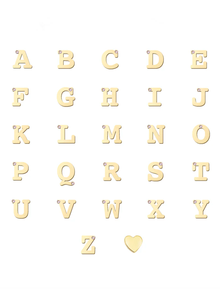 Love Letter Single Diamond Initial Stud
