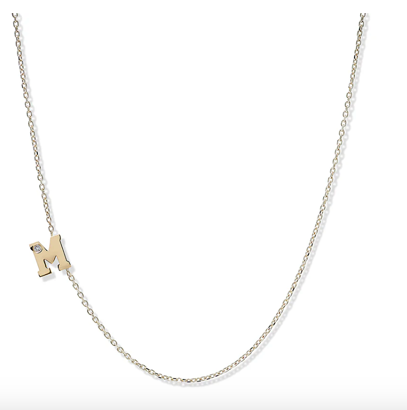 Love Letter Single Diamond Initial Necklace