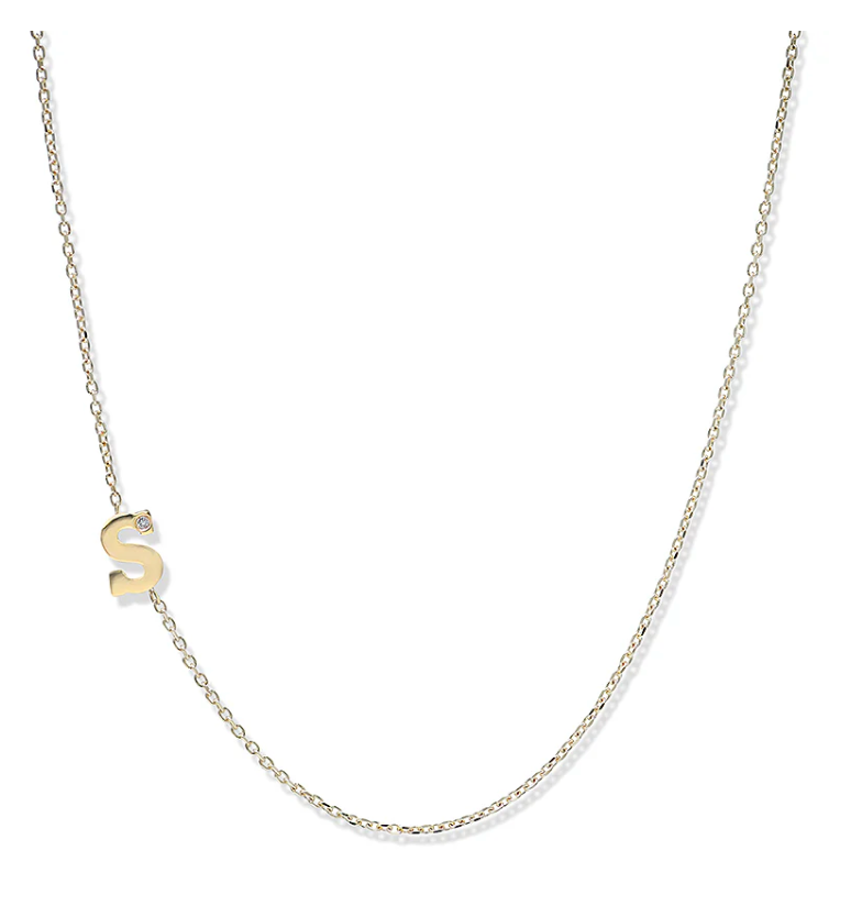 Love Letter Single Diamond Initial Necklace