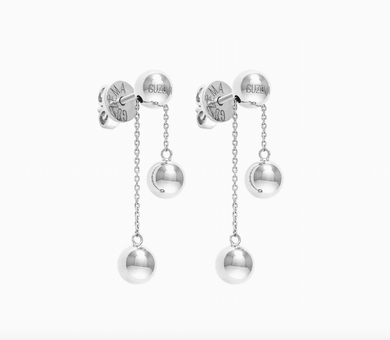 Orbs Transformer Earrings, white gold