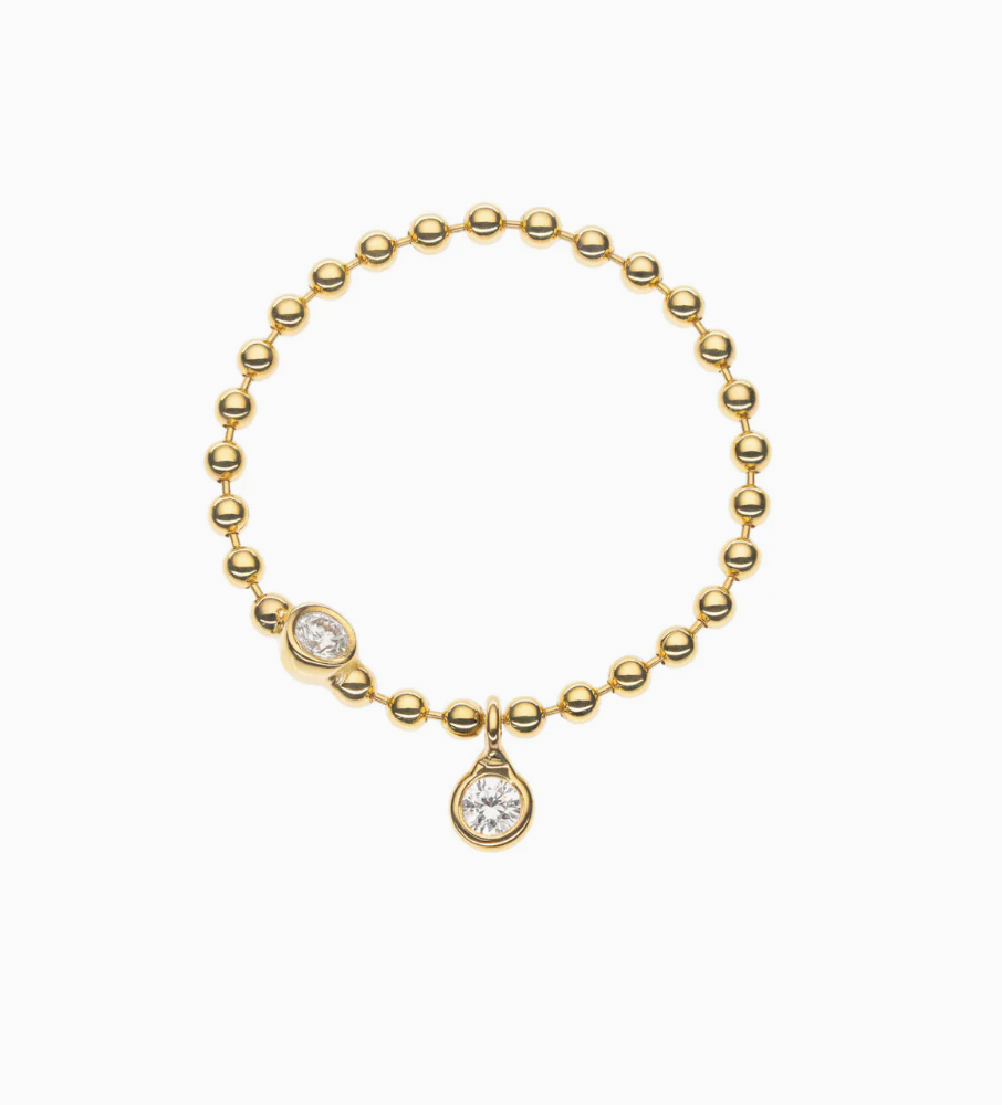 Duo Diamonds Eternal Ring, yellow gold