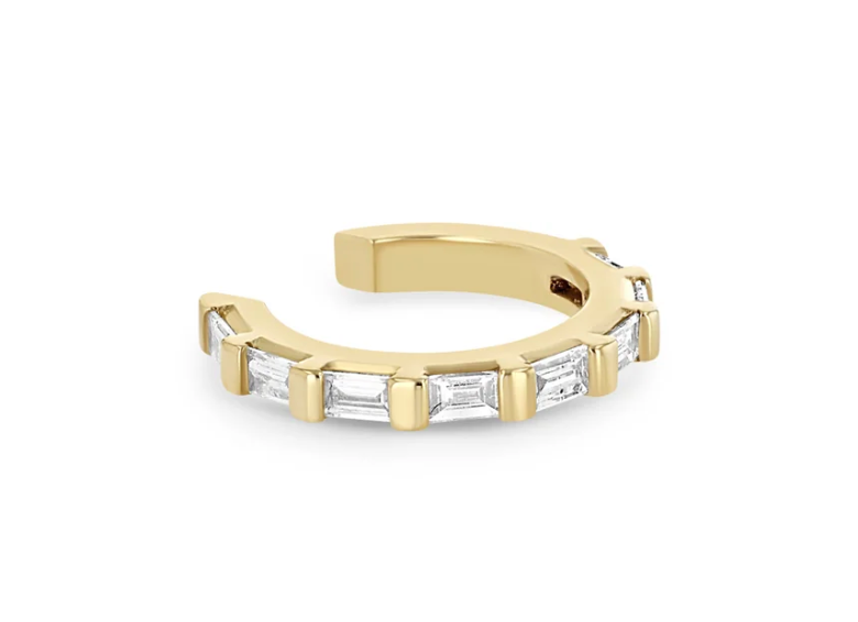 14k Baguette Diamond Eternity Ear Cuff