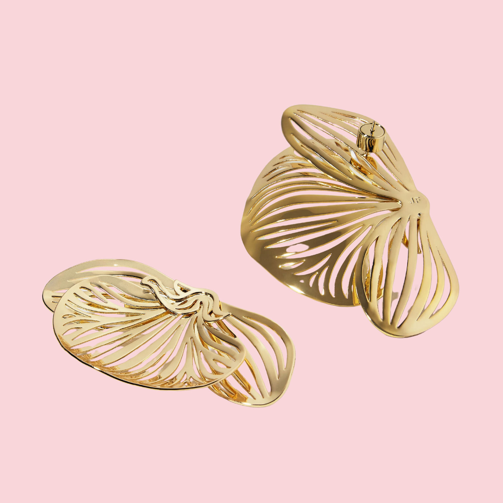 Orchid earrings yellow gold