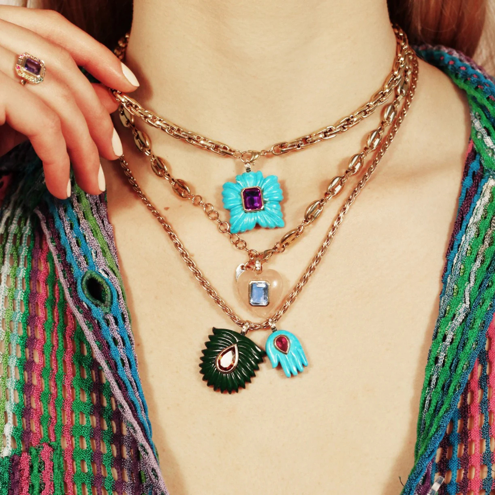 Turquoise Flower Pendant