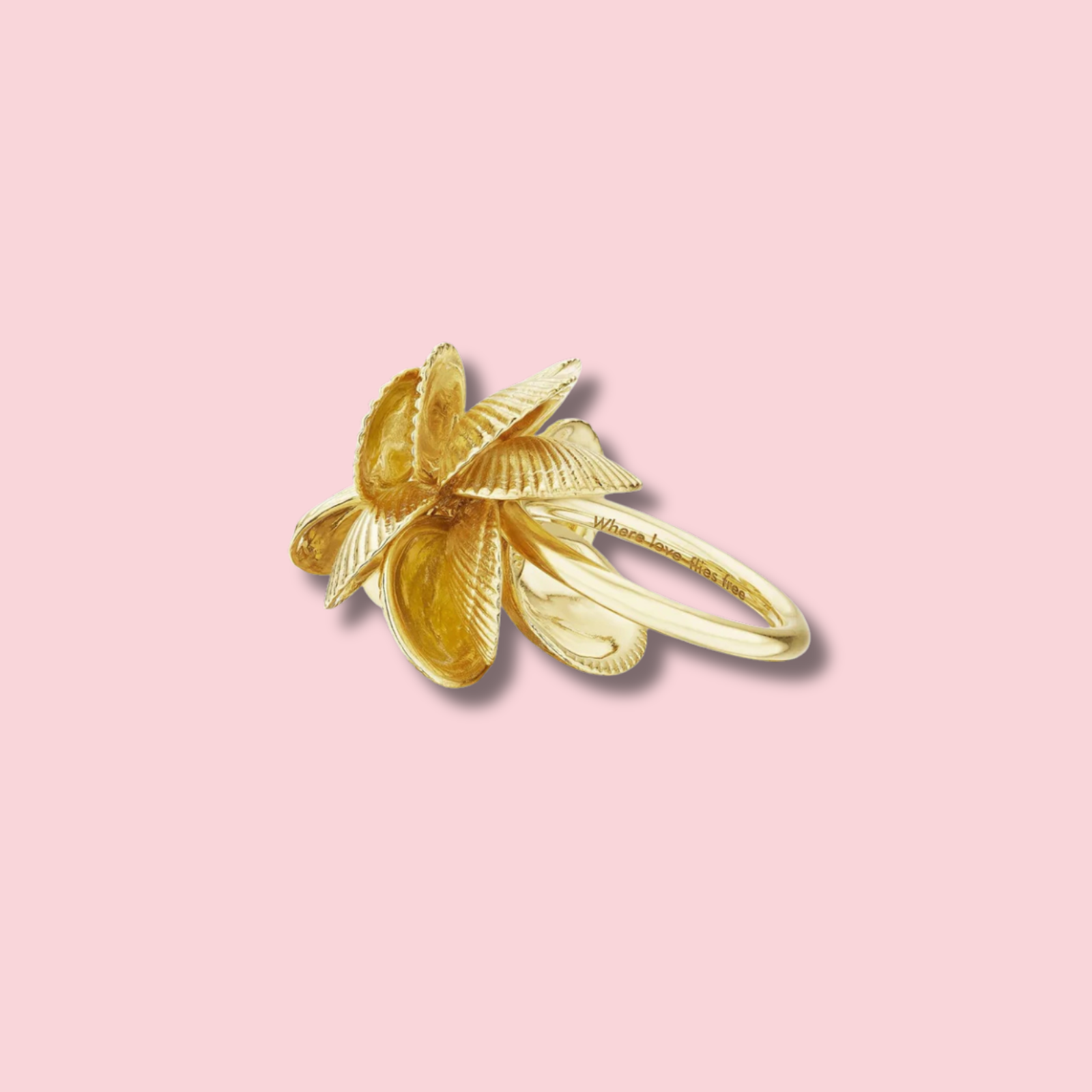 Yellow Gold Shell Charm Ring