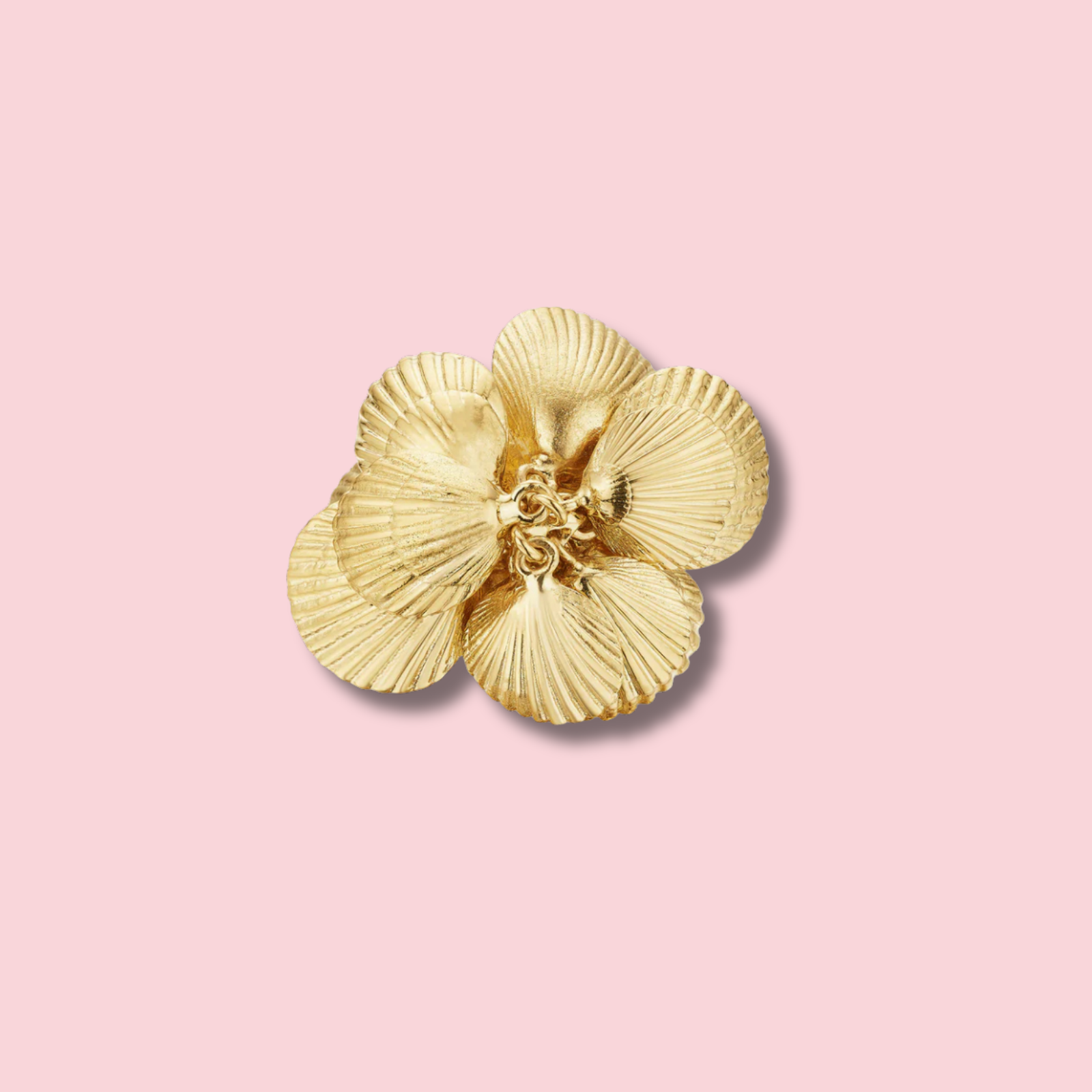 Yellow Gold Shell Charm Ring