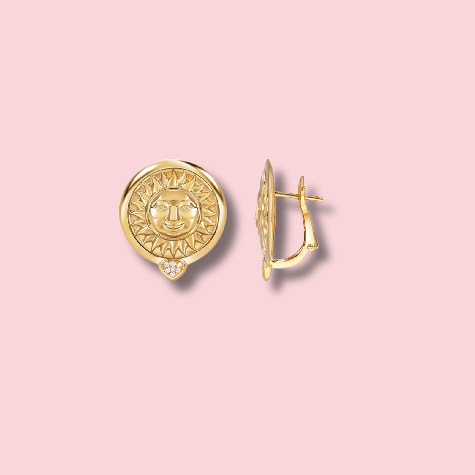 Soleil Gold Pavé Stud Earrings