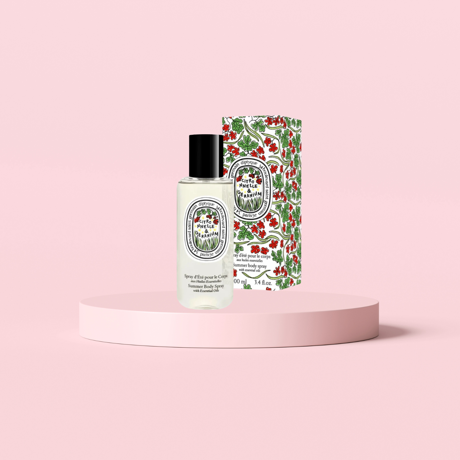 Summer body spray with essential oils