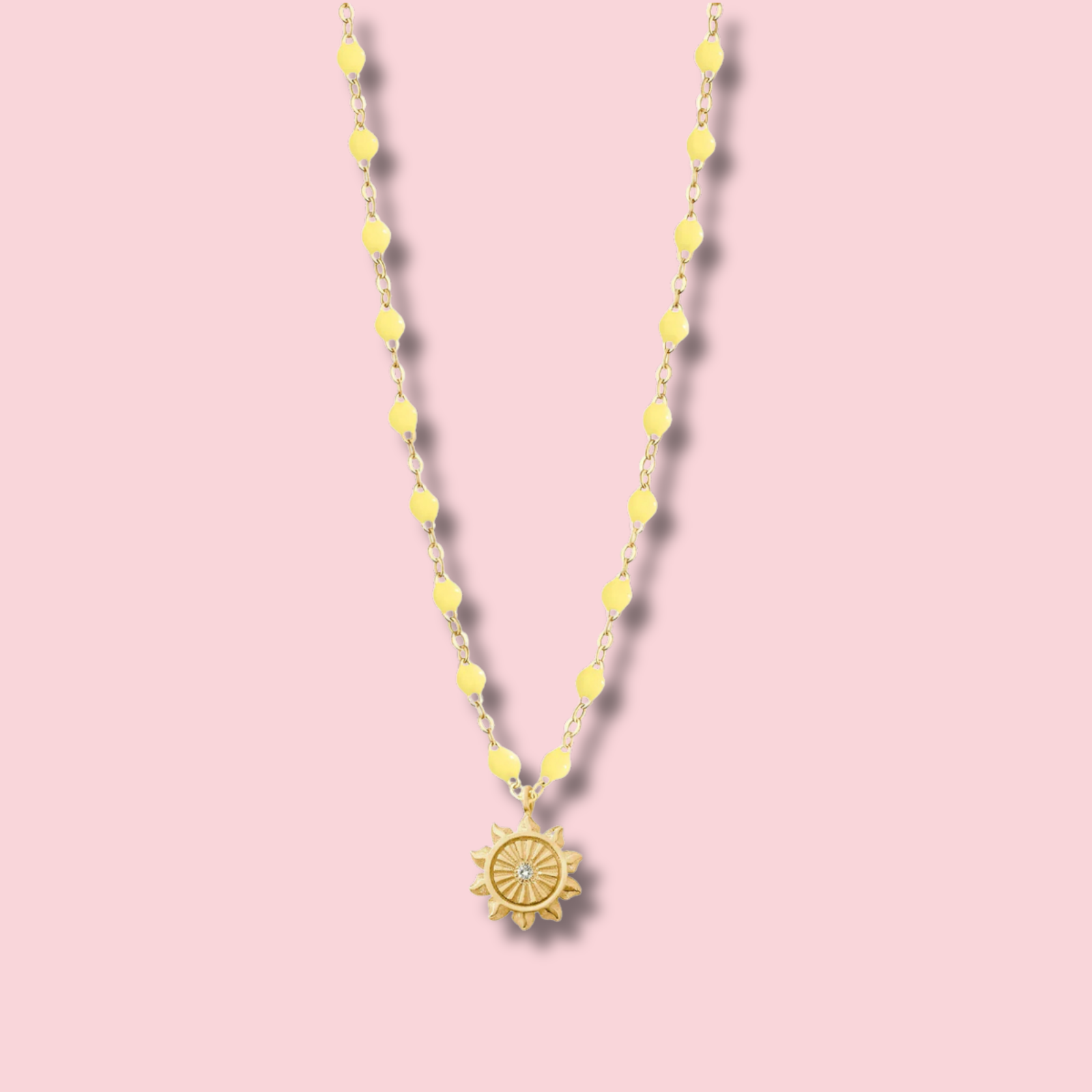 Lucky Sun Mimosa Diamond Necklace, Yellow Gold, 16.5"