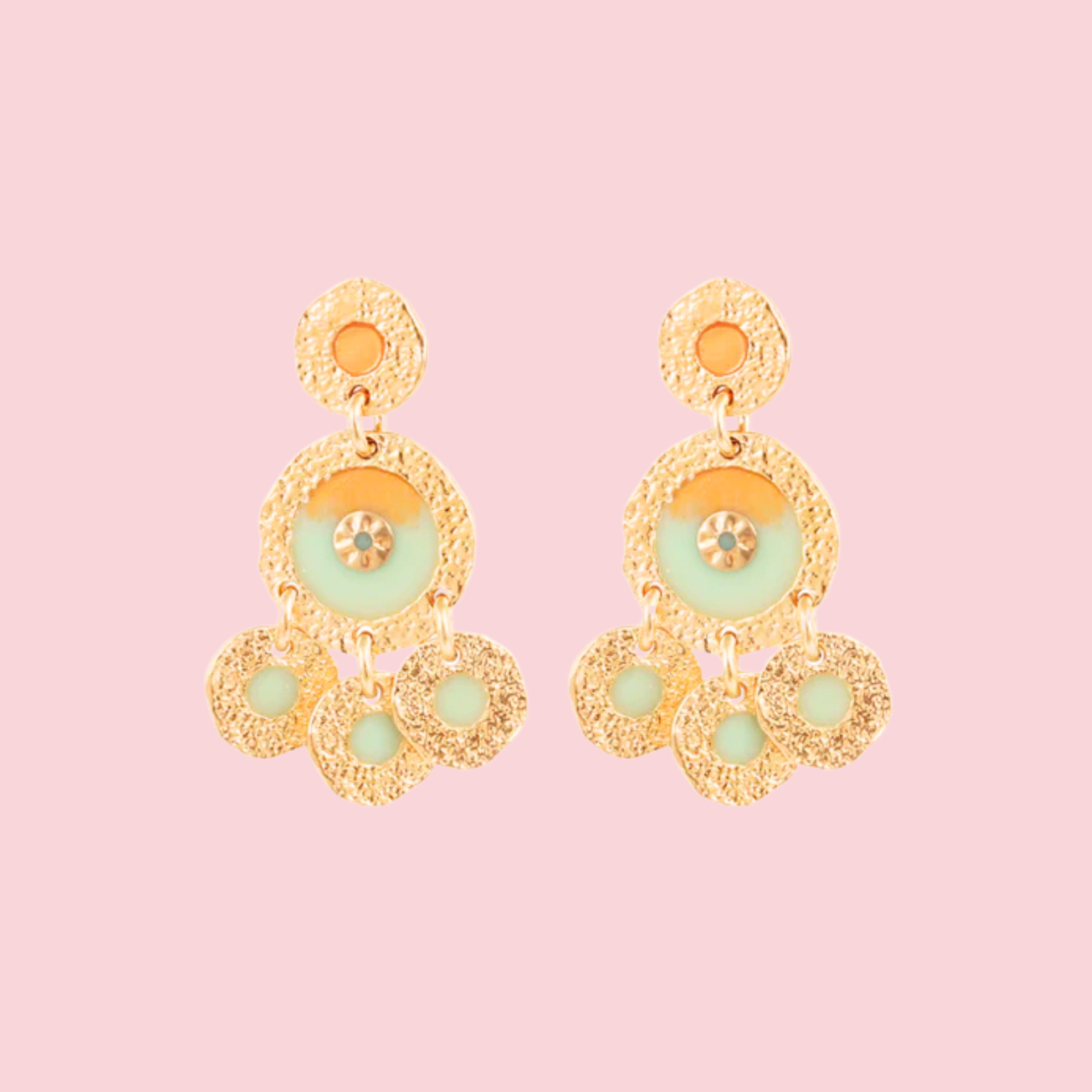 Illusion earrings gold
