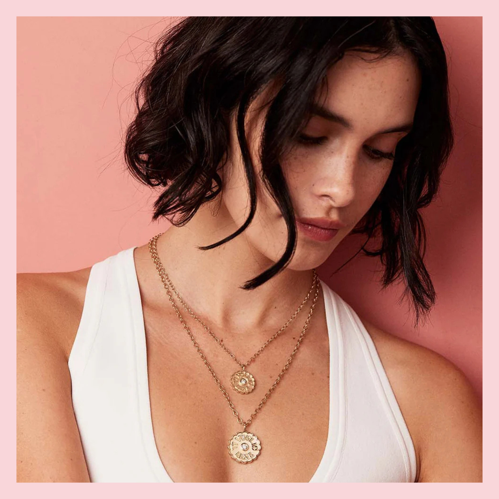 MINI RAISED GOLD TI VOGLIO BENE PEARL NECKLACE