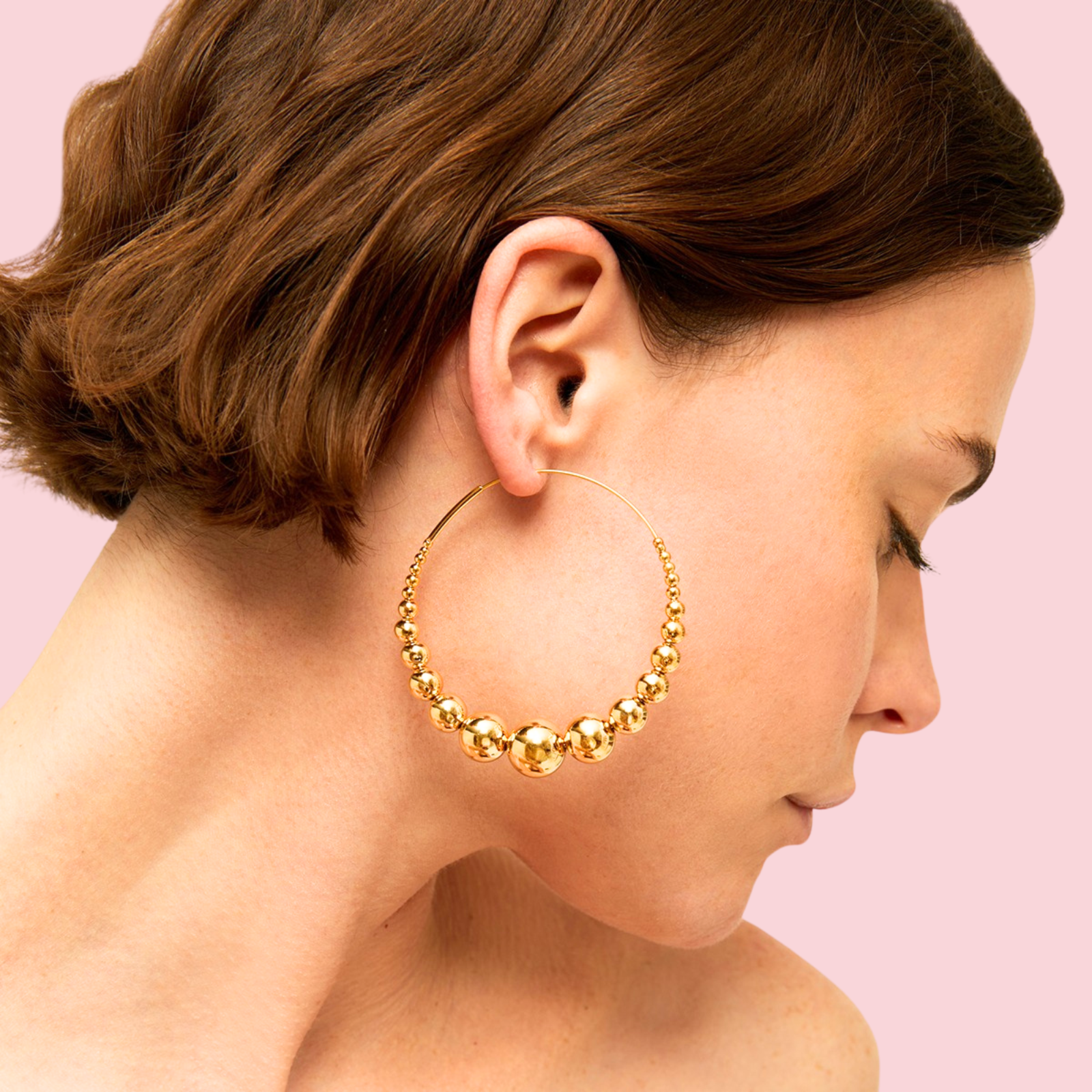 Multiperla hoop earrings gold