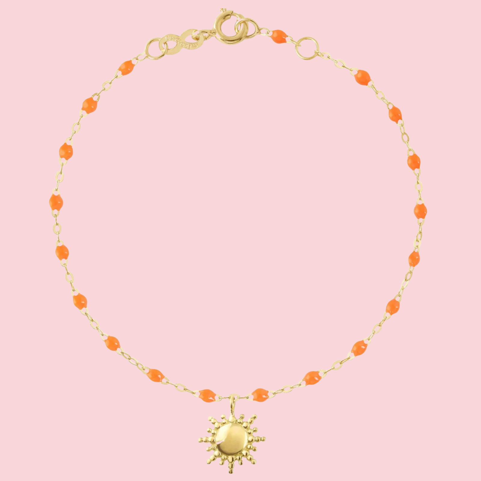 Sun Classic Gigi Orange Bracelet - Yellow Gold 6.7"