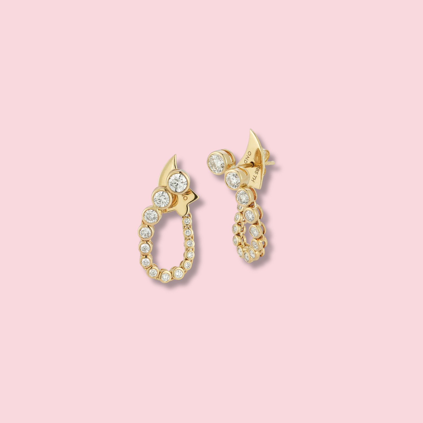 Fluorescence Earrings with Diamonds