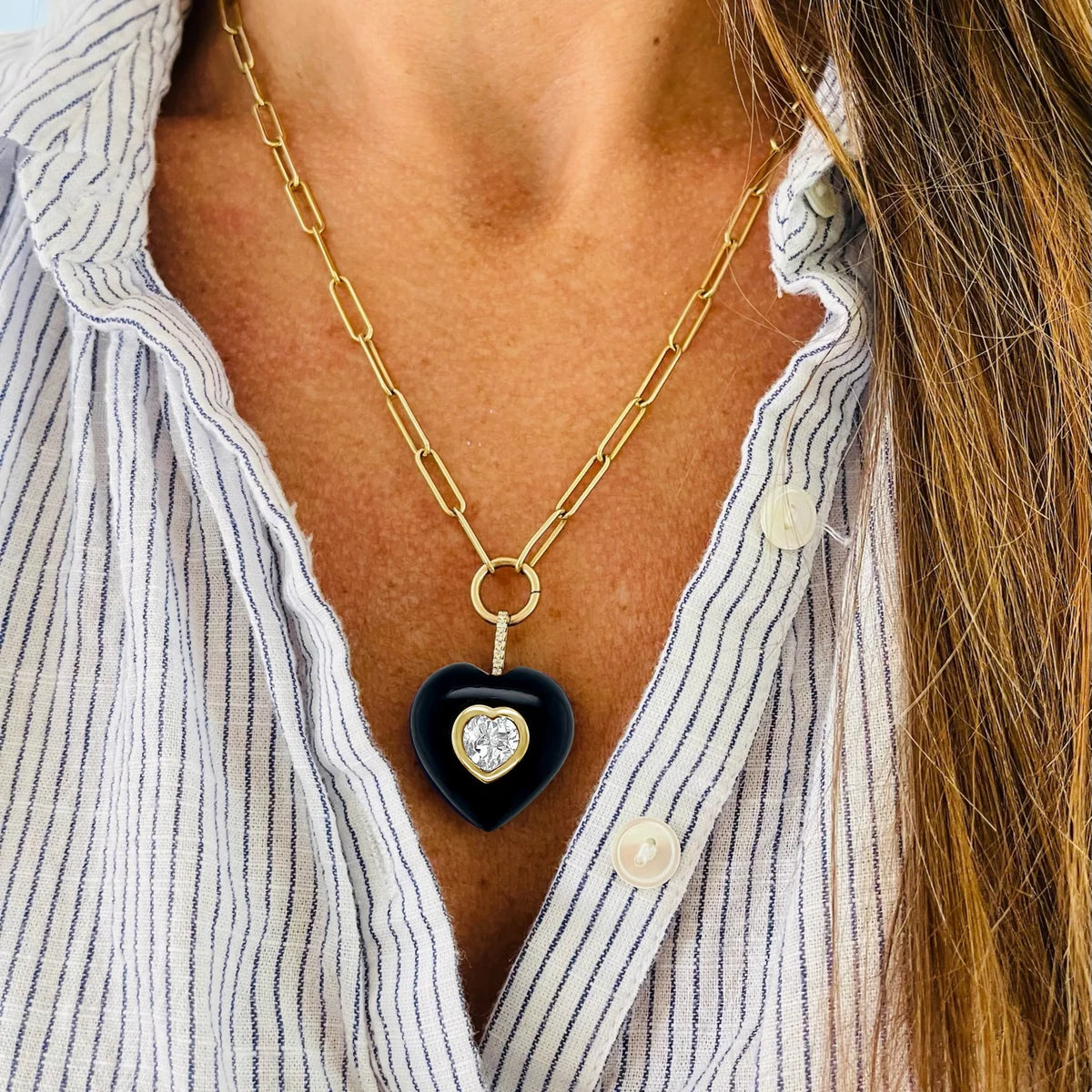 Black Onyx Heart Pendant