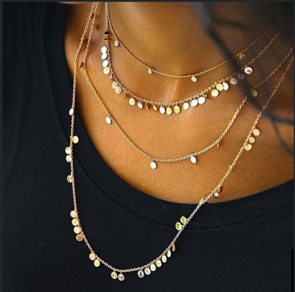Kismet By Milka "Dangle Circles Necklace Short" - Millo Jewelry