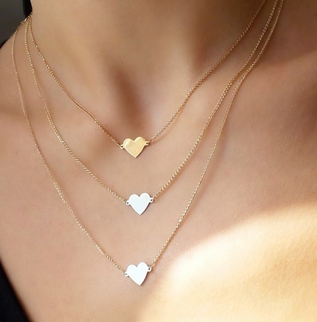 14K Floating Heart Necklace - Millo Jewelry