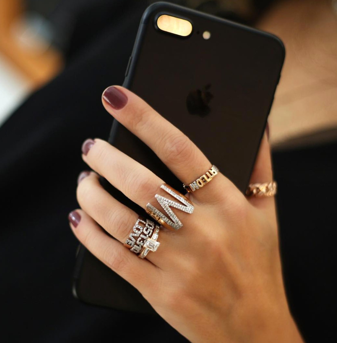 Kismet By Milka "M Ring Champagne Diamond" - Millo Jewelry