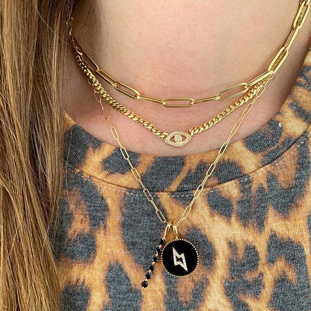 Pave Evil Eye Cuban Chain Necklace - Millo Jewelry
