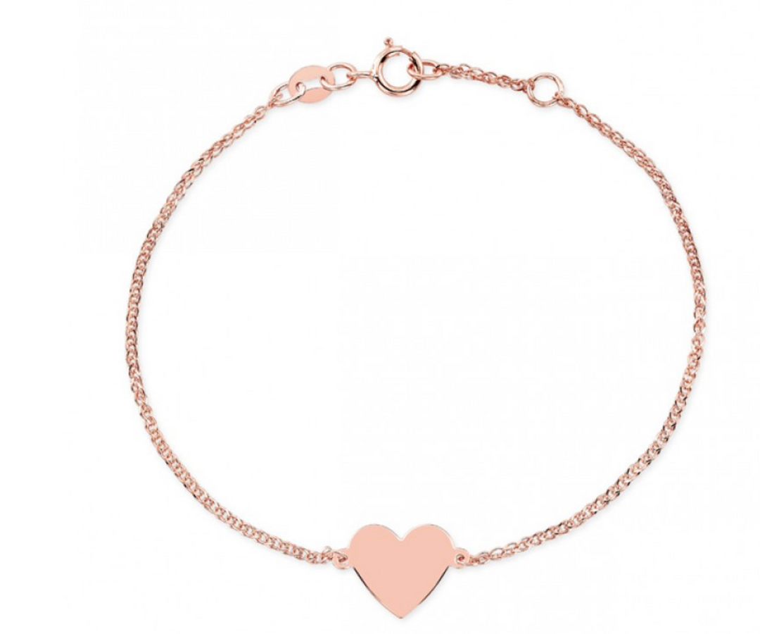 14K Gold Floating Heart Bracelet - Millo Jewelry