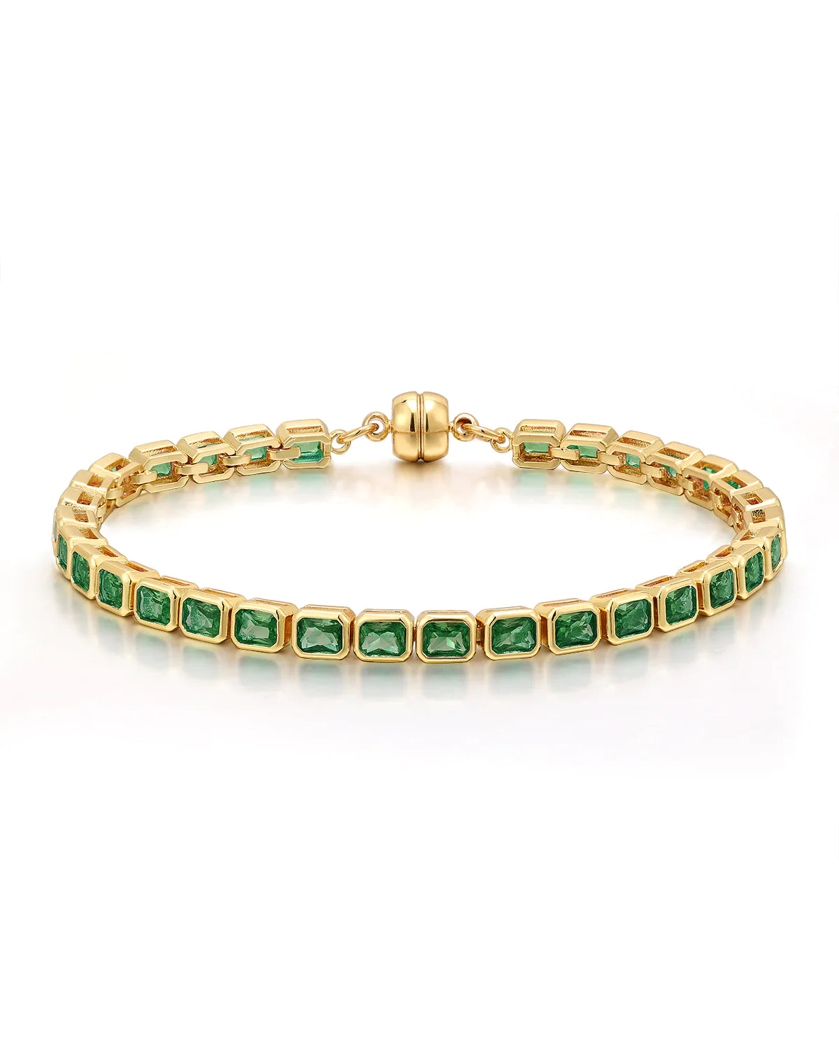 BEZEL EMERALD BALLIER BRACELET- - Millo Jewelry