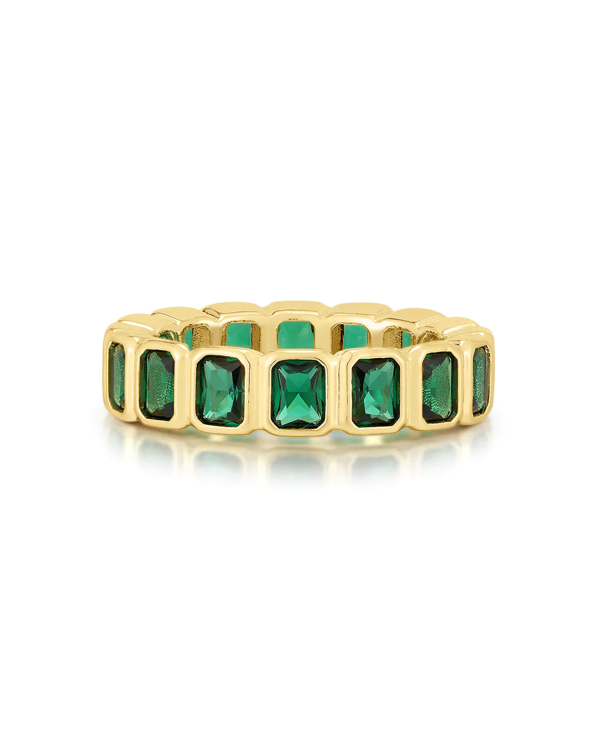 BEZEL EMERALD BALLIER RING - Millo Jewelry