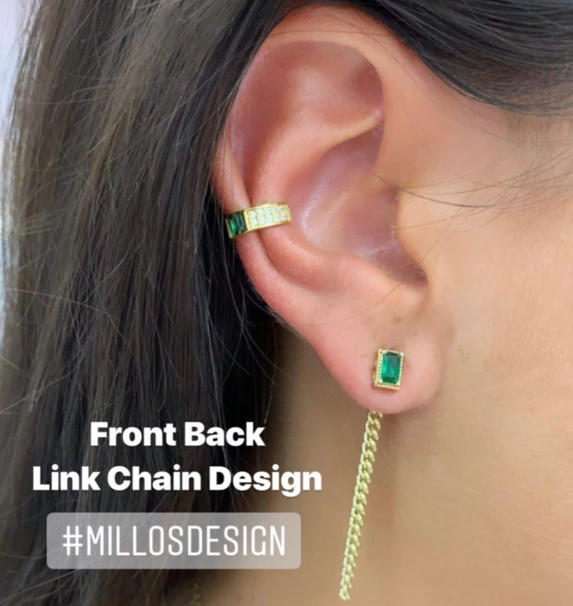 Millo Jeweled Chain Earrings - Millo Jewelry