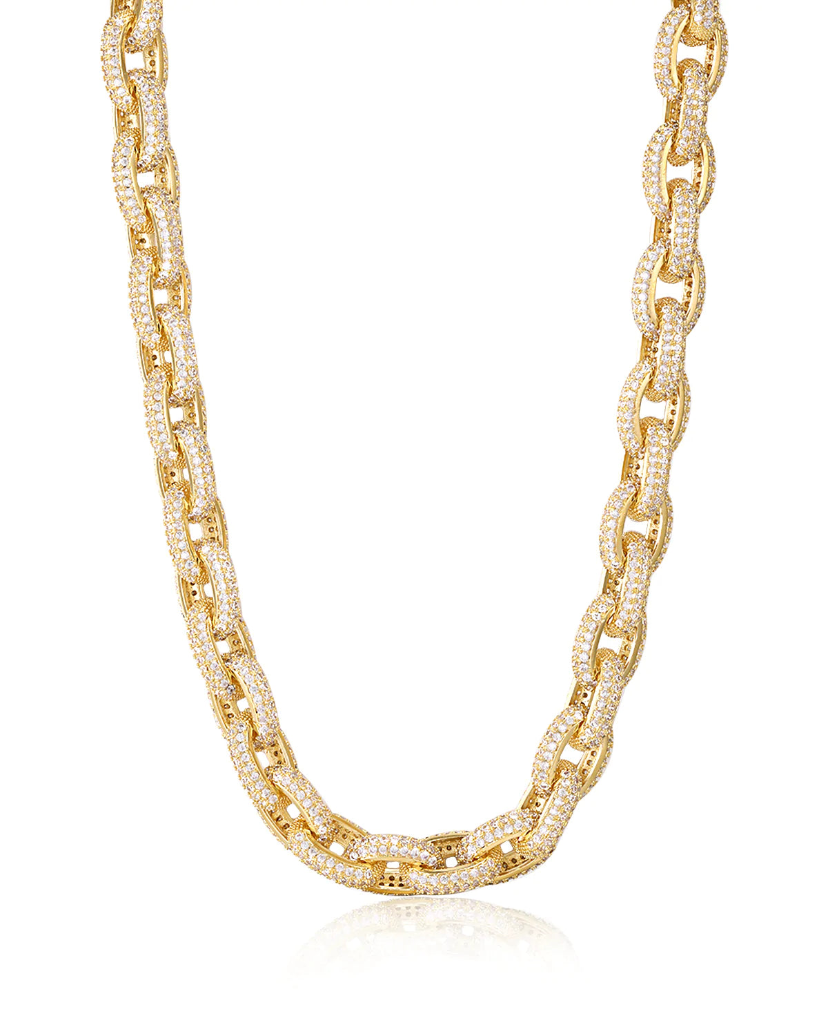 OZZIE PAVE CHAIN NECKLACE- GOLD - Millo Jewelry