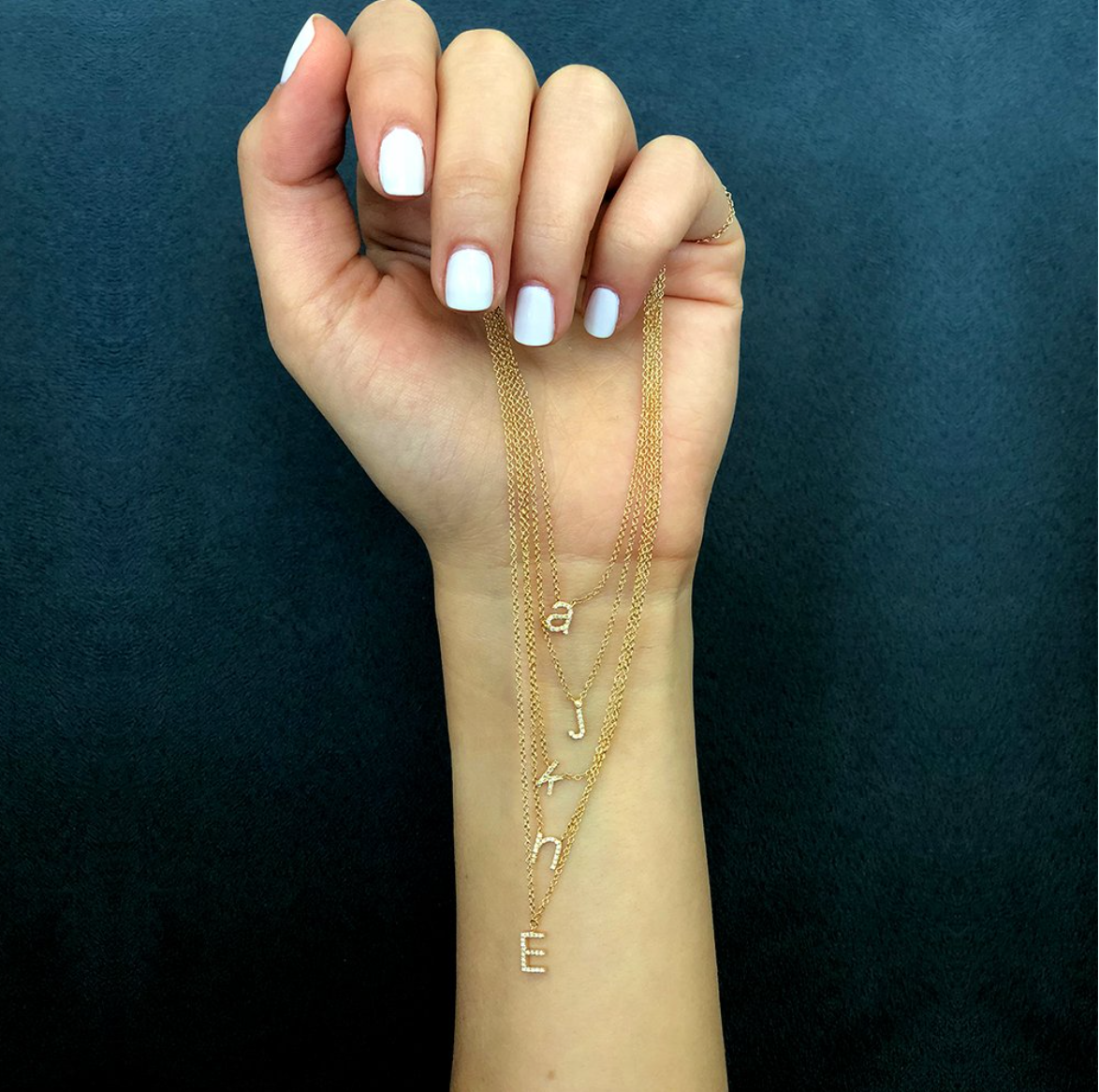 Lowercase Pave Initial Necklace - Millo Jewelry