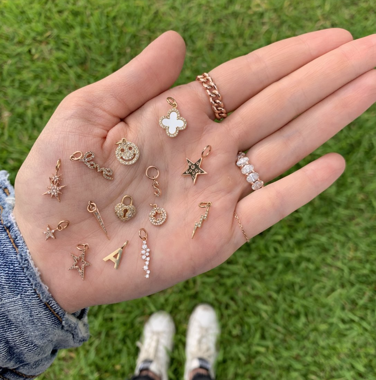 Small Script Love Charm - Millo Jewelry